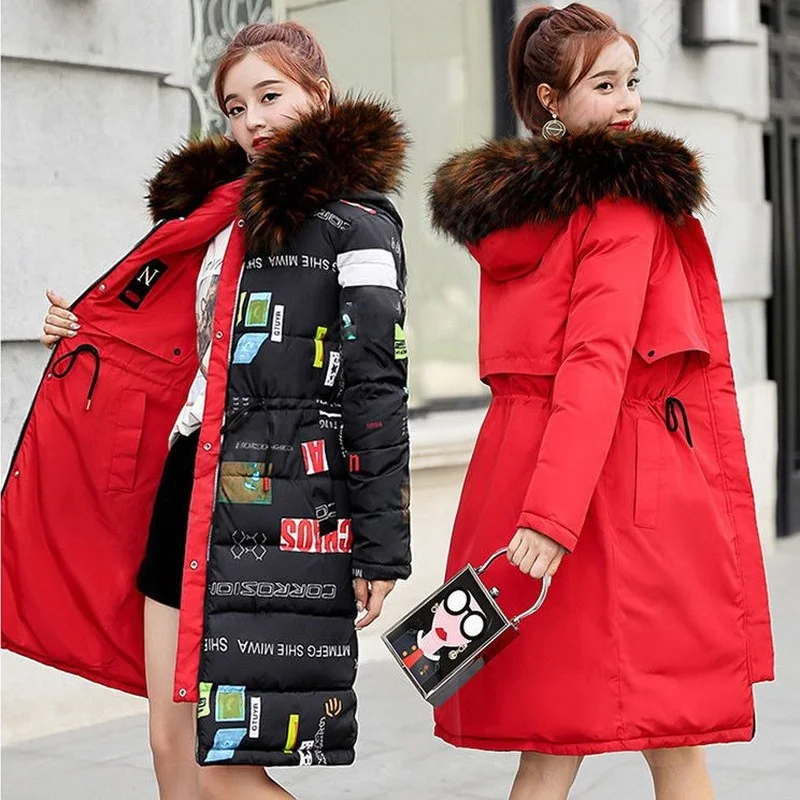 Women's Winter Coat Parka Hooded Long Padded Jacket Reversible Jacket Warmth Free Shipping Wholesale Plus Size Slim Fit Fashion