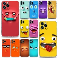 funny faces cartoon art phone case for iphone 13 12 11 se 2022 x xr xs 8 7 6 6s pro mini max plus soft silicone case