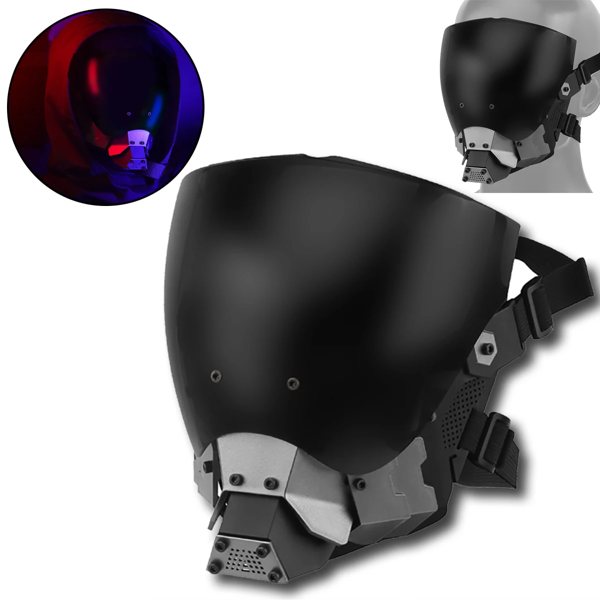 

Tactical Cyberpunk Mask Half Fark Commander Mask Airsoft Paintball Anti-Fog Goggles Cs War Game Ski Protection Equipment