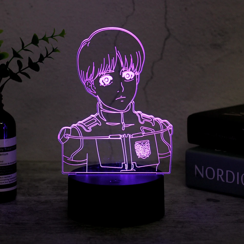 

Anime Attack on Titan Led Night Light Lamp for Bedroom Decoration Kids Gift Attack on Titan Table 3d Lamp
