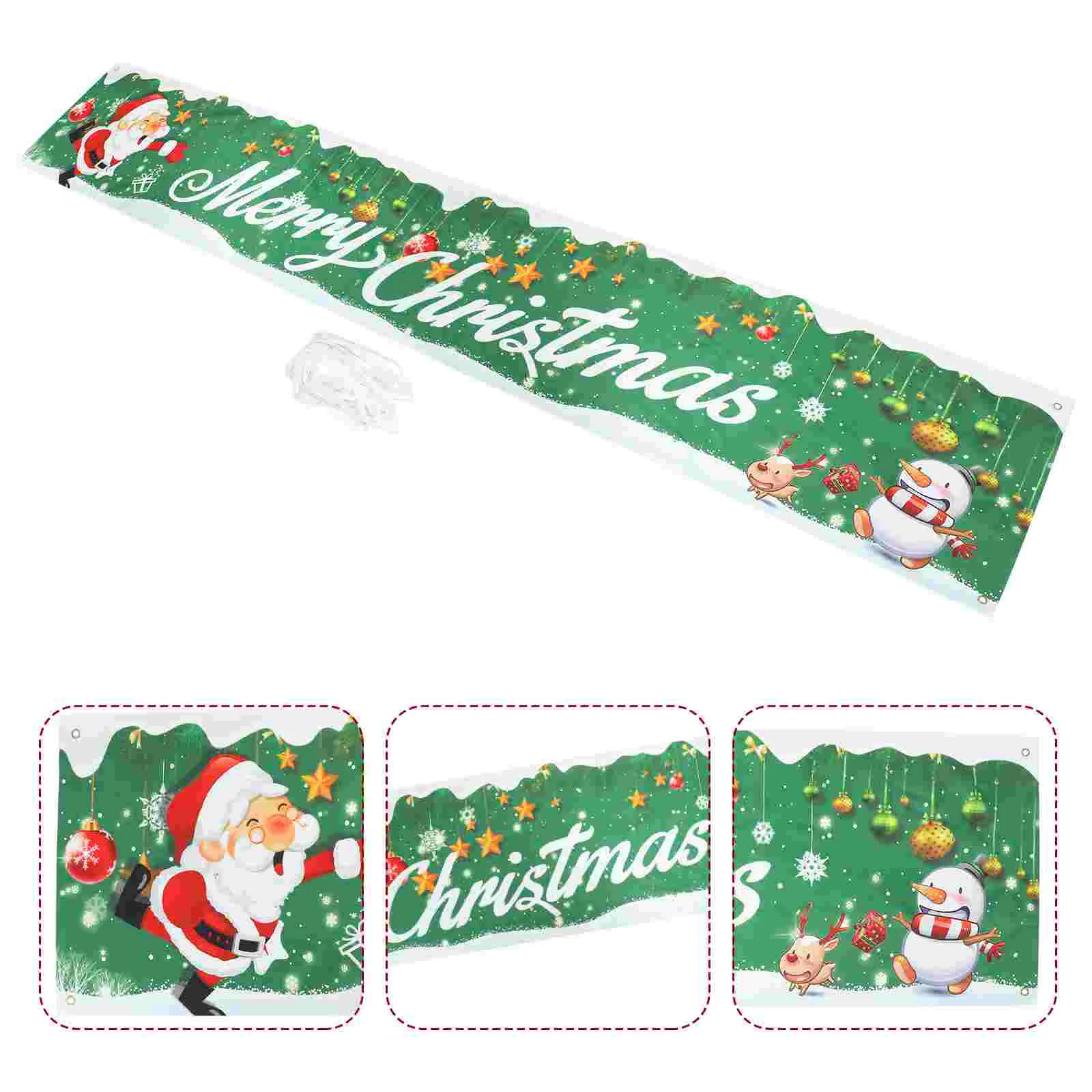 

1pc Hanging Santa Claus Xmas Christmas Banner Decorative Banner Garden Banner Scene Props