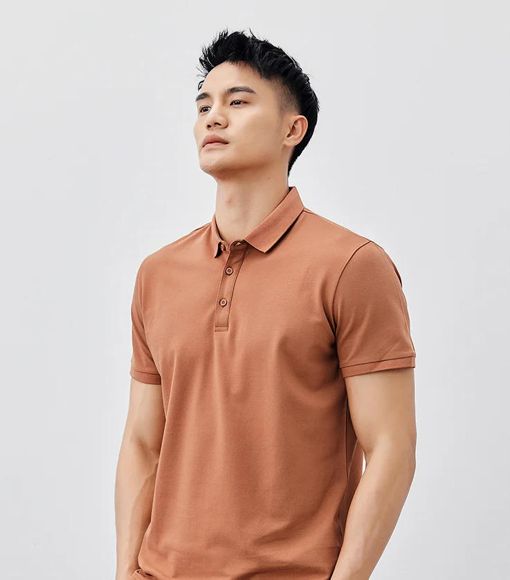 W2984-Men's casual short sleeved polo shirt men's summer new solid color half sleeved Lapel T-shirt.