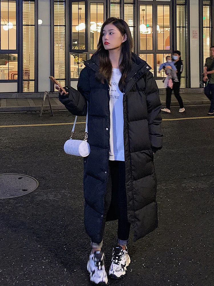 MEILLY DOPHIN New Solid Color Long Straight Winter Coat Casual Women Parka Clothes Hooded Stylish Winter Jacket Female Outerwear