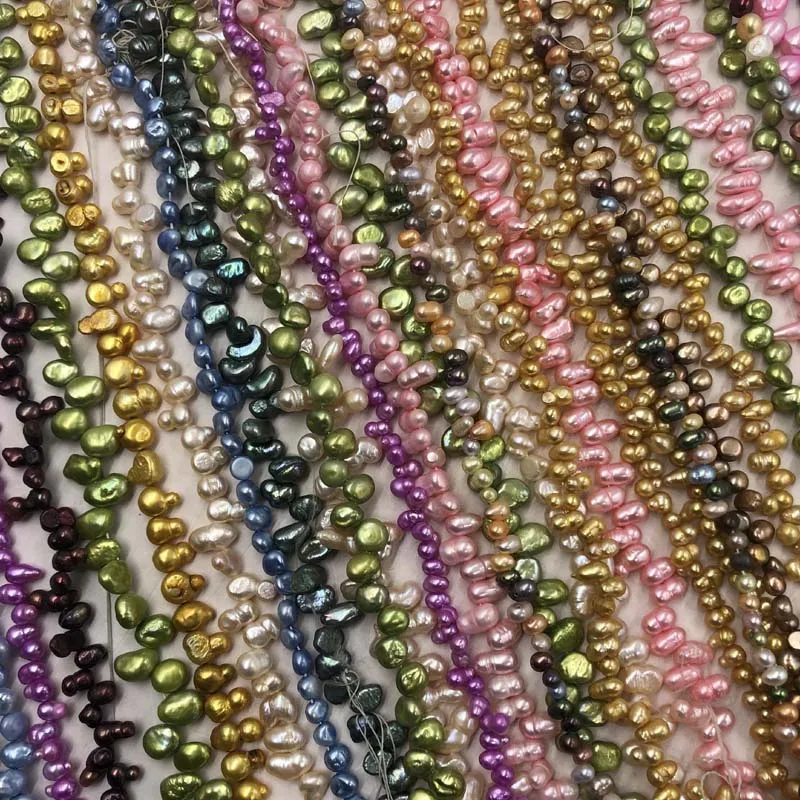 ELEISPL Wholesale 20  Strands Mixed Real Freshwater Multi-colours Pearls Loose Strings 4-8mm Beads  #22000469