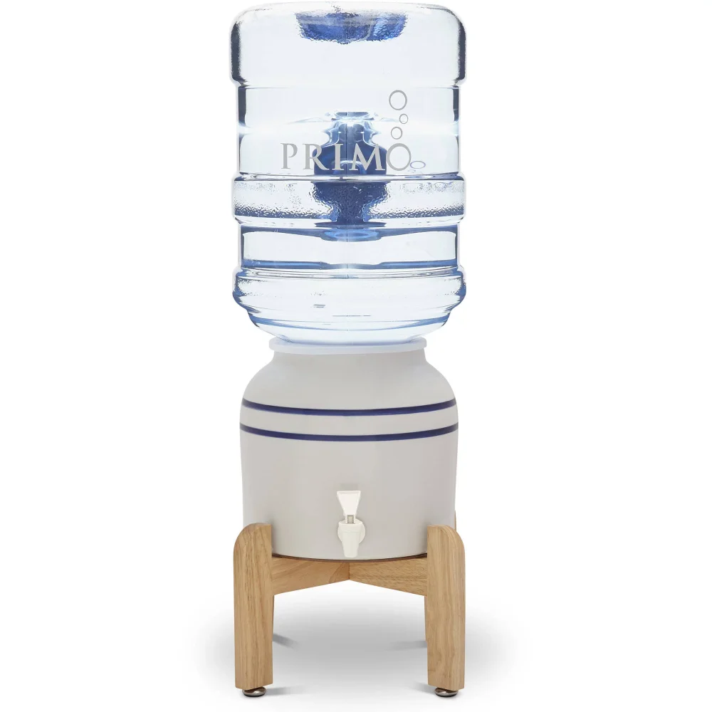 

Primo Water Countertop Dispenser Top Loading, Room Temp, Ceramic, Wooden Stand Home Appliance Hot Water Dispenser