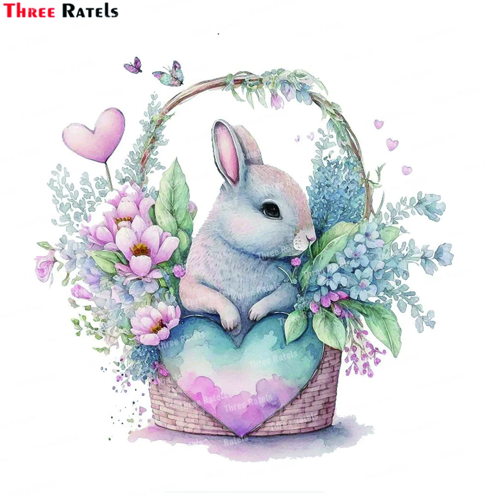 

Настенная Наклейка с кроликом Three Ratels K982, фон для детской комнаты, домашнее украшение, настенная роспись, обои для гостиной, спальни, наклейк...