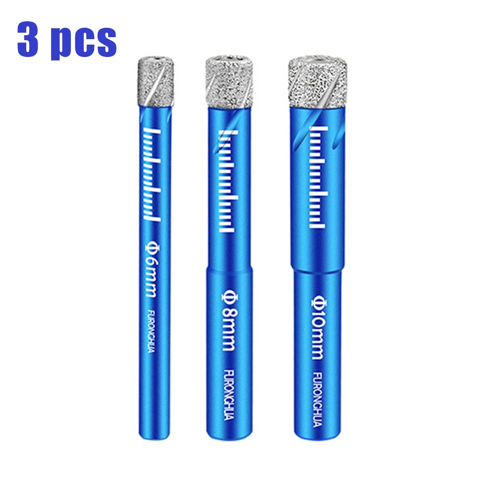

3 Pcs Granite Diamond Drill Bit Durable Diamond Coated Core Drill Bit For Glass Marble Granite Cutting Hole Drilling Accessories