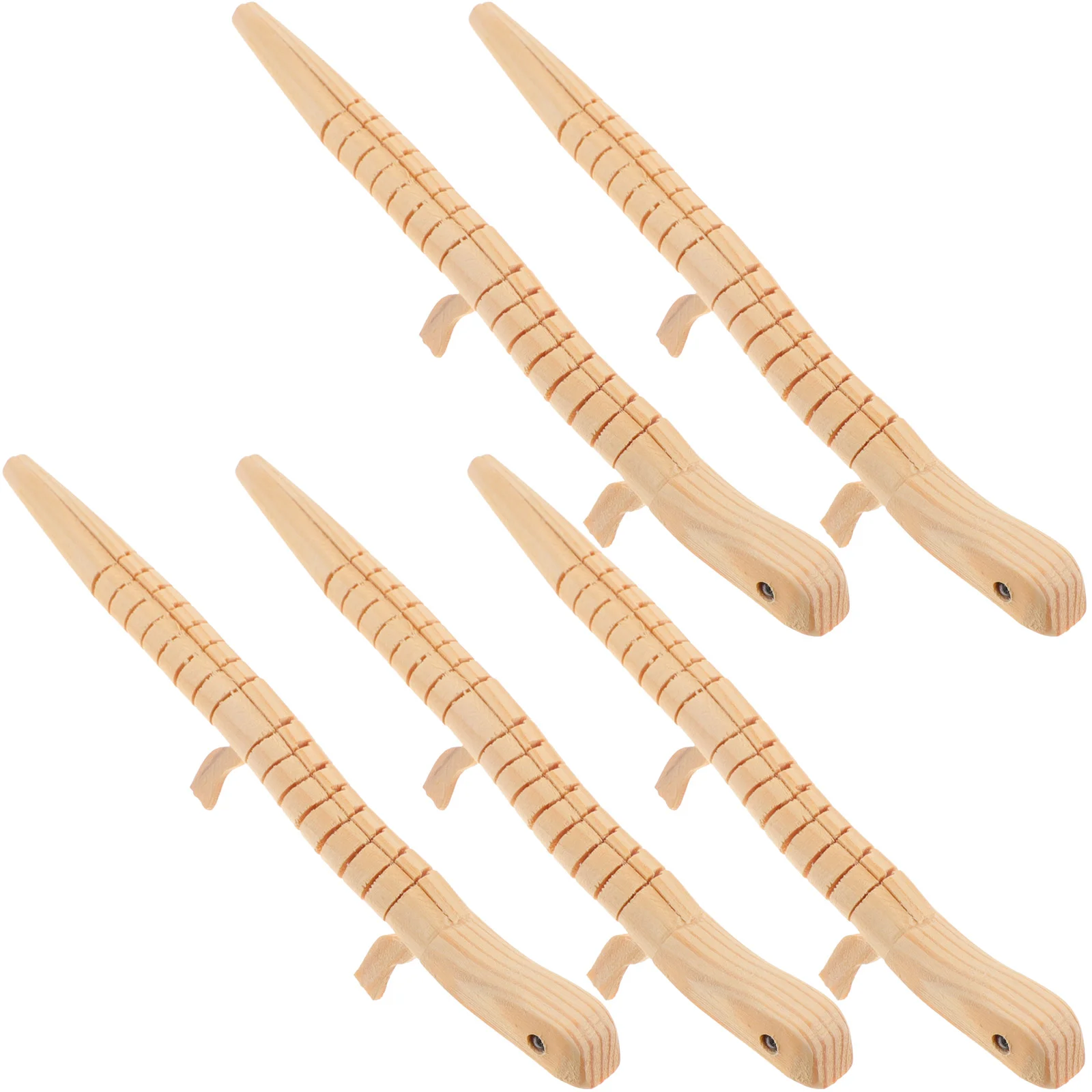 

5pcs Creative Wiggle Animal Toy Blank Wooden Lizard Toy Small Lizard Model for Kids Handcraft