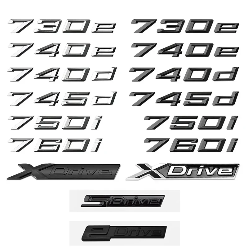 

3D ABS Car Trunk Letter 730d 740d 750d 730i 740i 745i 750i 760i 750e Emblem Sticker For BMW 7 Series E38 E65 E66 F01 F02 G11 G12