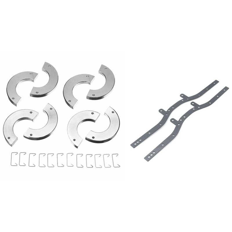 

4Pcs Upgrade Metal Wheel Weight Op Tire Counterweight & 2Pcs Carbon Fiber Chassis Beam