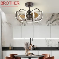 brother american style ceiling fan lamp contemporary led vintage remote control for home living room bedroom with light