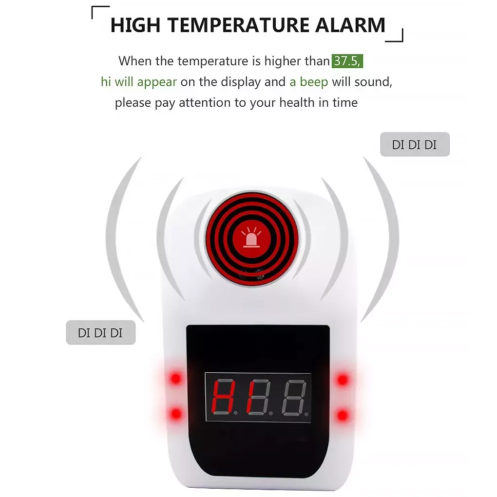 

Wall Mounted Automatic High Temperature Alarm Infrared Thermometer Digital Office Meter Station Entrance LCD Thermometer