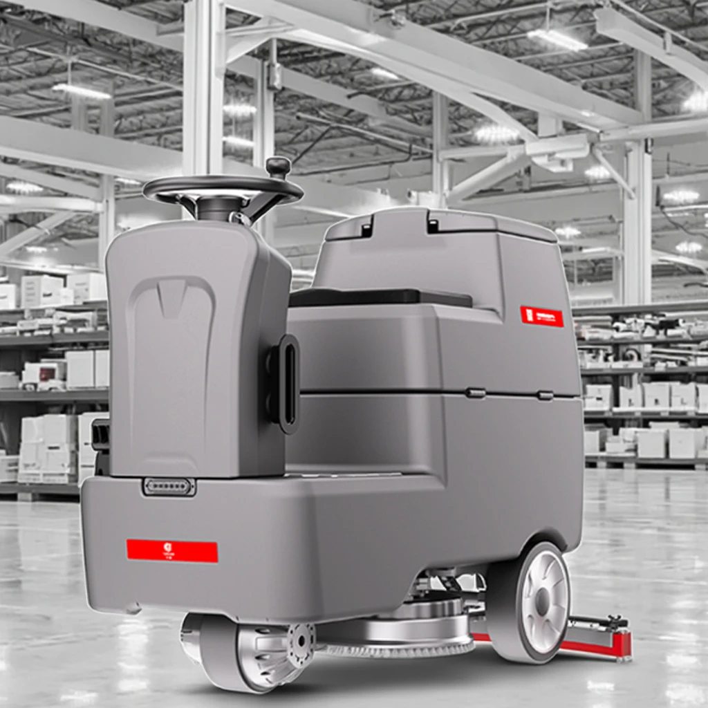 Фото CleanHorse ARES600 550 мм Компактная промышленная поломоечная машина с местом для оператора |   Аккумуляторная машина для очистки бетонной и виниловой плитки 24В №1