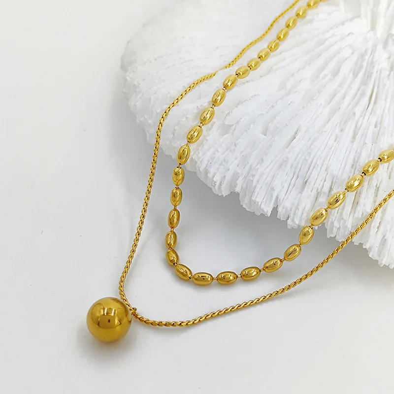 Золотой Цвет Шариковые Подвески Из Нержавеющей Стали 316L Женское Винтажное