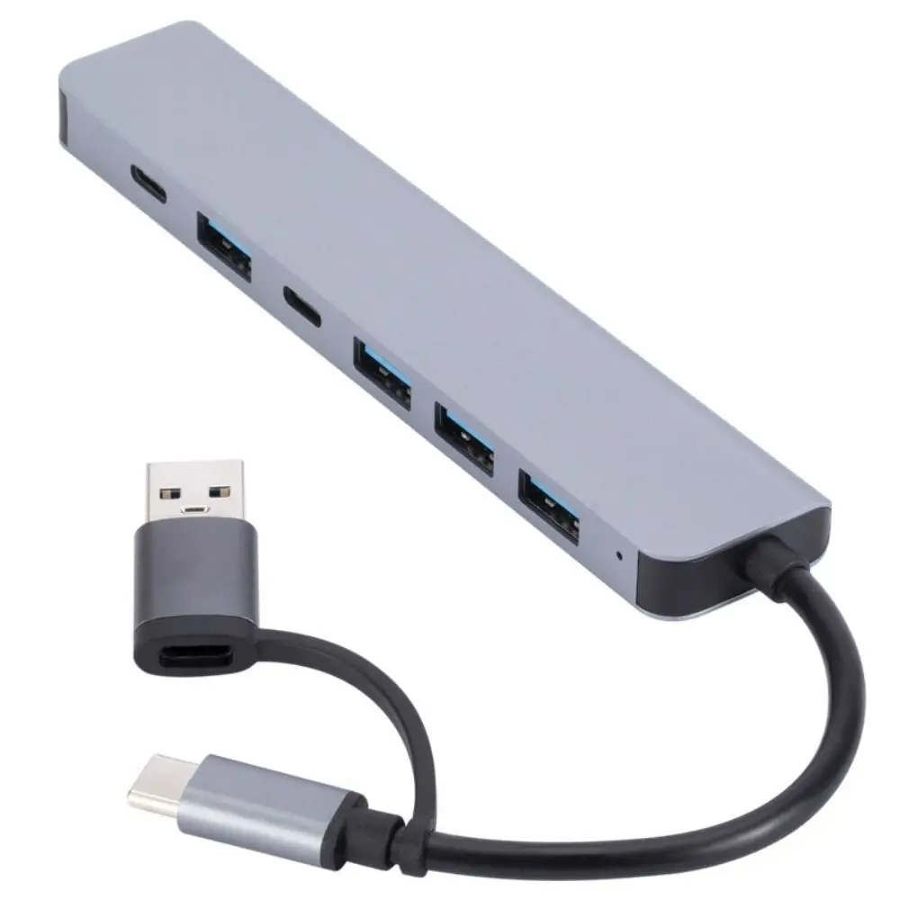 

PD Charging USB C Hub 7 in 1 Data Transfer Dock Station Laptop Multiport USB 3.0 Type-C Splitter for Mobile Phone Tablet