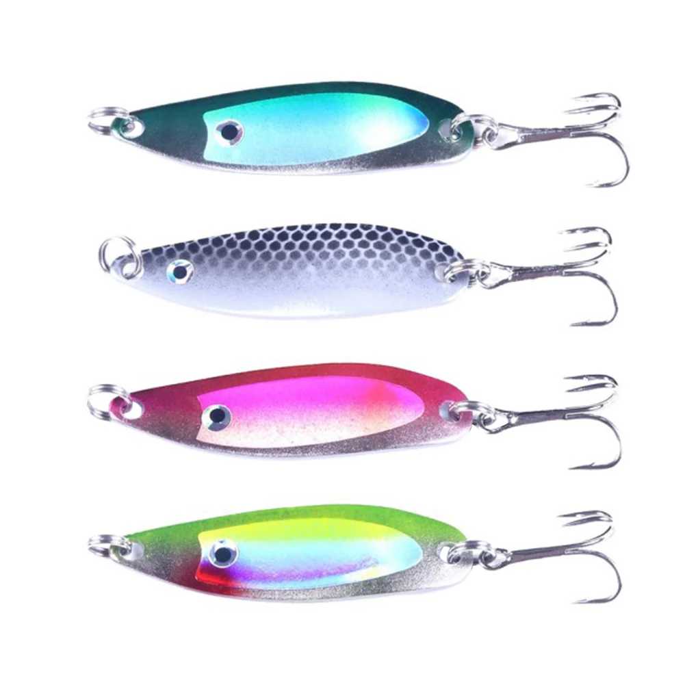 

Metal Spinner Fishing Lures 5cm/6.5g Artificial Hard Bait Spoon with Ring Treble Hook Spinnerbaits Fishing Tackle Accessories