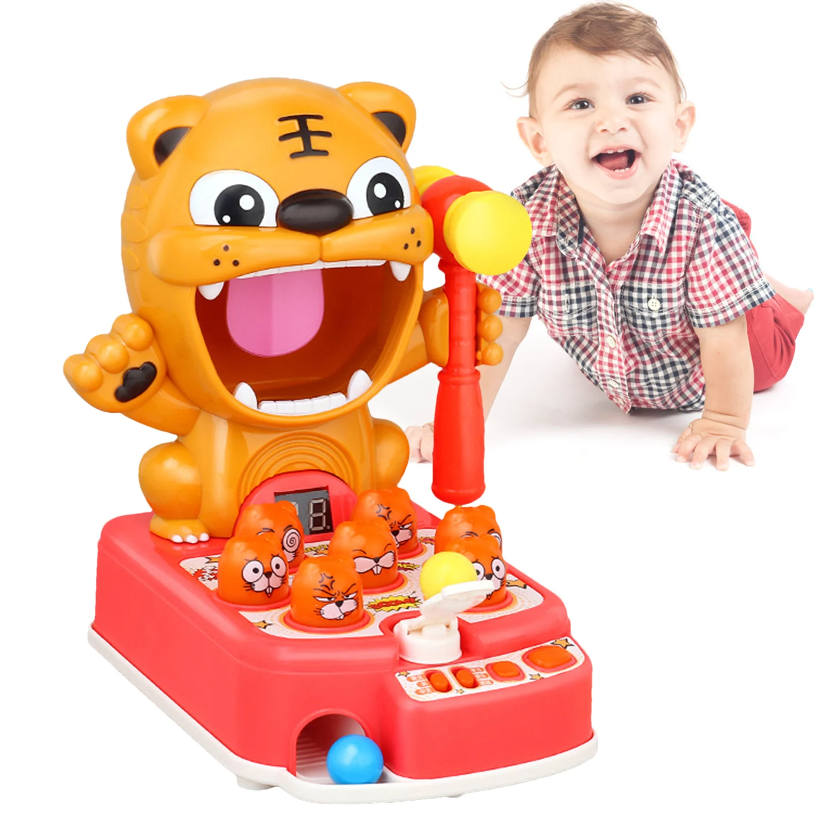 

Whack Game Mole Toy Mini Electronic Arcade Game Pounding Toy Light Musical Hit The Mole Interactive Toy Gift For Boys Girls