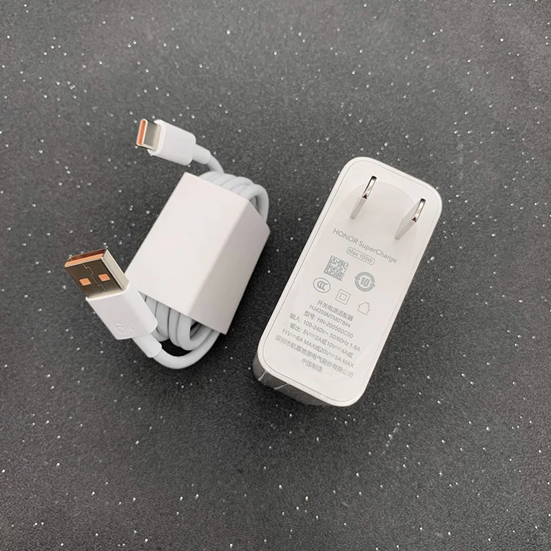 Оригинальное быстрое зарядное устройство Honor 100 Вт SuperCharge 6A Usb Type C кабель для 60 Pro 50