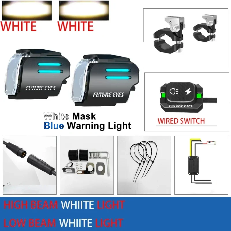 

Future Eyes UF1 Viper Мотоциклетный прожектор Assist Светодиодный светильник дальнего и ближнего света Roadlaying Assist Light Ультра яркая фара