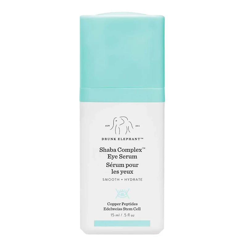 

Drunk Elephant Shaba Complex Eye Serum Serum Pour Les Yeux Smooth + Hydrate Copper Peptides Edelweiss Stem Cell 15ML