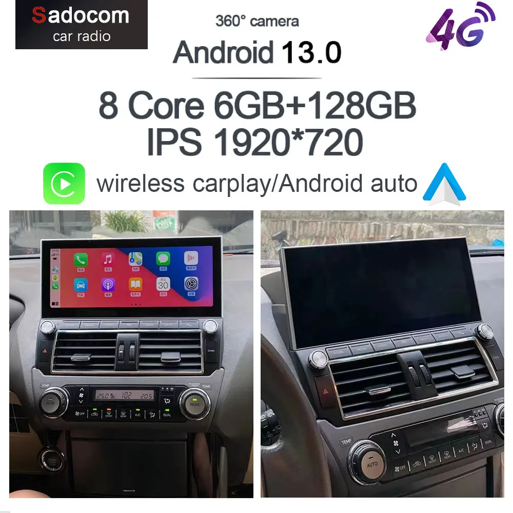 360 панорамный Carplay 6G + 128G Android 12 0 автомобильный dvd-плеер GPS WIFI стерео радио для Toyota LAND