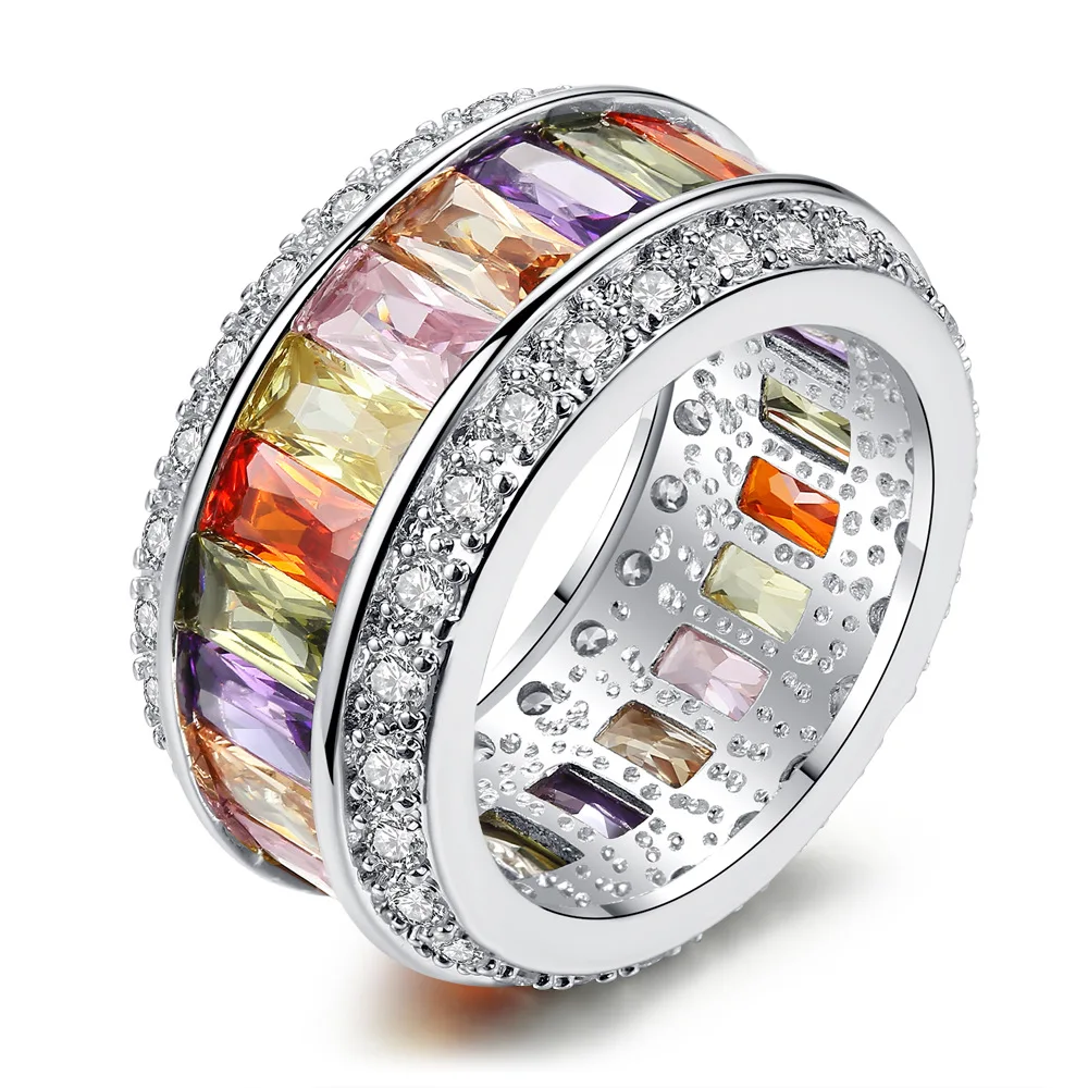 

Оптовая продажа, новинка 2022, модные ювелирные изделия, инкрустированное цветным цирконием кольцо с кристаллом от Swarovski, Женское кольцо на колесах