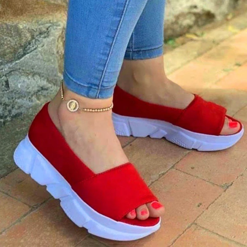 

Womans Shoes Sneakers Slip-on Fish Mouth Fashion Wedges Platform Sandals Comfortable Loafers Running Fitness