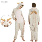 Пижама-кигуруми в виде единорога, комбинезон для взрослых в виде животных, панды, для мальчиков, девочек, женщин и мужчин, 2022, зимний Пижамный костюм, одежда для сна, Фланелевая Пижама