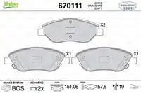

VALEO 670111 DISC BRAKE BALATASI (FRONT) FIAT EGEA (356) 1.6 MJTD 16V 10.15- FR, FIAT TIPO(356) 1.3 MJTD 16V 05.16- FR, FIAT TIPO (
