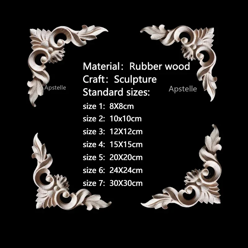 Точечная поставка резиновые деревянные угловые цветы европейские аксессуары