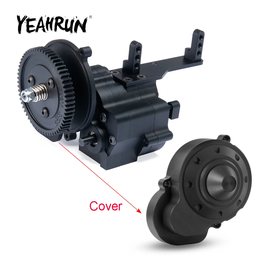 

YEAHRUN Black Metal 2 Speed Transmission Gearbox & Cover for Axial Wraith 90048 RR10 1:10 RC Crawler Car Gearbox