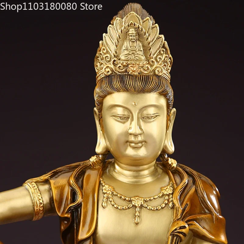 Статуя Будды из меди и латуни большой размер 59 5 см 46