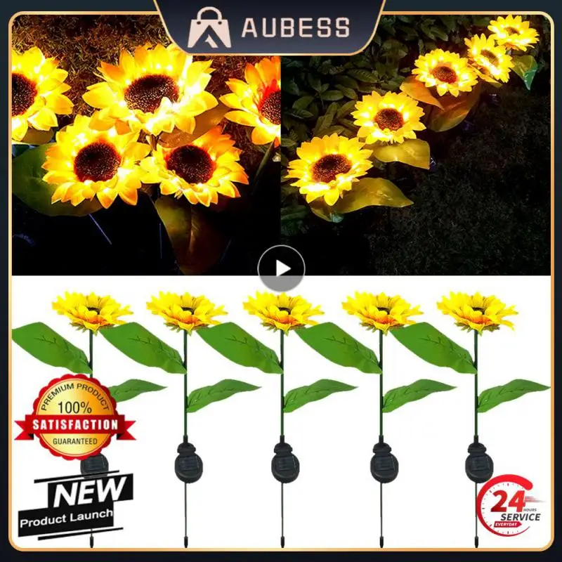 

LED Solar Lights Outdoor Decorative Sunflower Decor Solar Pathway Lights Outdoor Waterproof Landscape Lights For Lawn Patio Yard