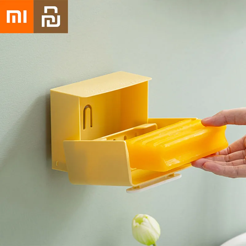 

Настенная Коробка для мыла Xiaomi Youpin с откидной крышкой, бытовая Коробка для мыла без отверстий с крышкой, Коробка для мыла, сушилка для мыла, к...