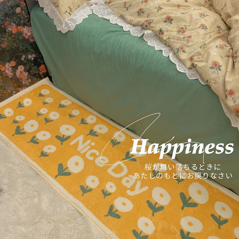 

Нескользящий коврик для гостиной, коврики для спальни, прикроватный коврик с цветочным узором, коврик для окна, балкона, эркера, плюшевый ко...