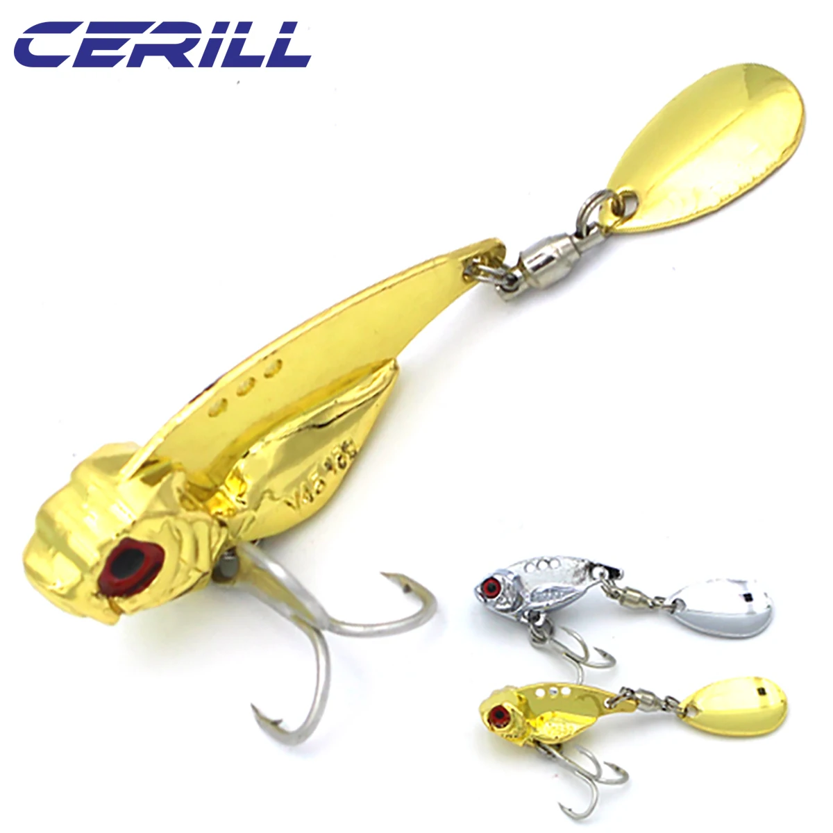 

Cerill 5 g 10 g 15 g Sequins Spoon Metal VIB Fishing Lure Treble Hook Pike Vibration Jigging Carp Bass Wobblers Swimbait Tackle