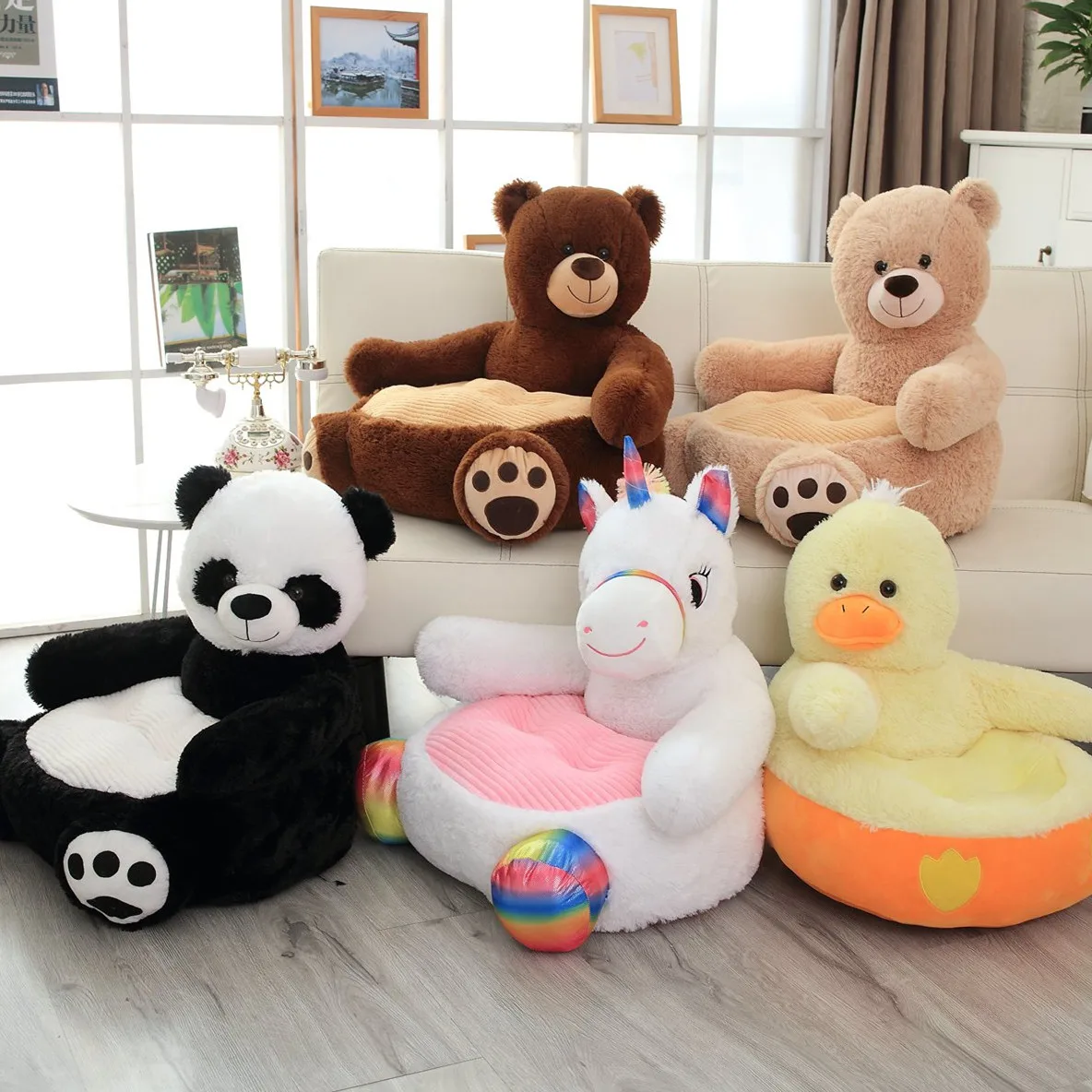 Plush Toys Kawaii Baby Seat Stuffed Soft Sleeping Pillow For Children Kids Gift