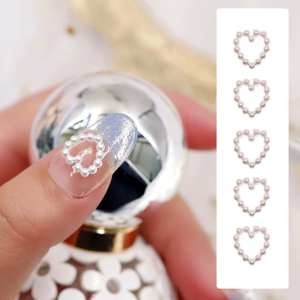 

Style Fashion Vintage Heart-shaped Design Manicure Accessories 3D Nail Jewelry DIY Nail Art Pearl Nail Art Decoration