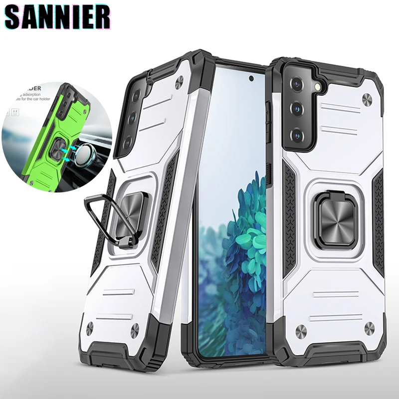 

Shockproof Ring Case For Samsung S30 S22 Pro S21 Plus S20FE Armor Kickstand Protection Cover For Galaxy S11E S10 Lite S9 S8 Case