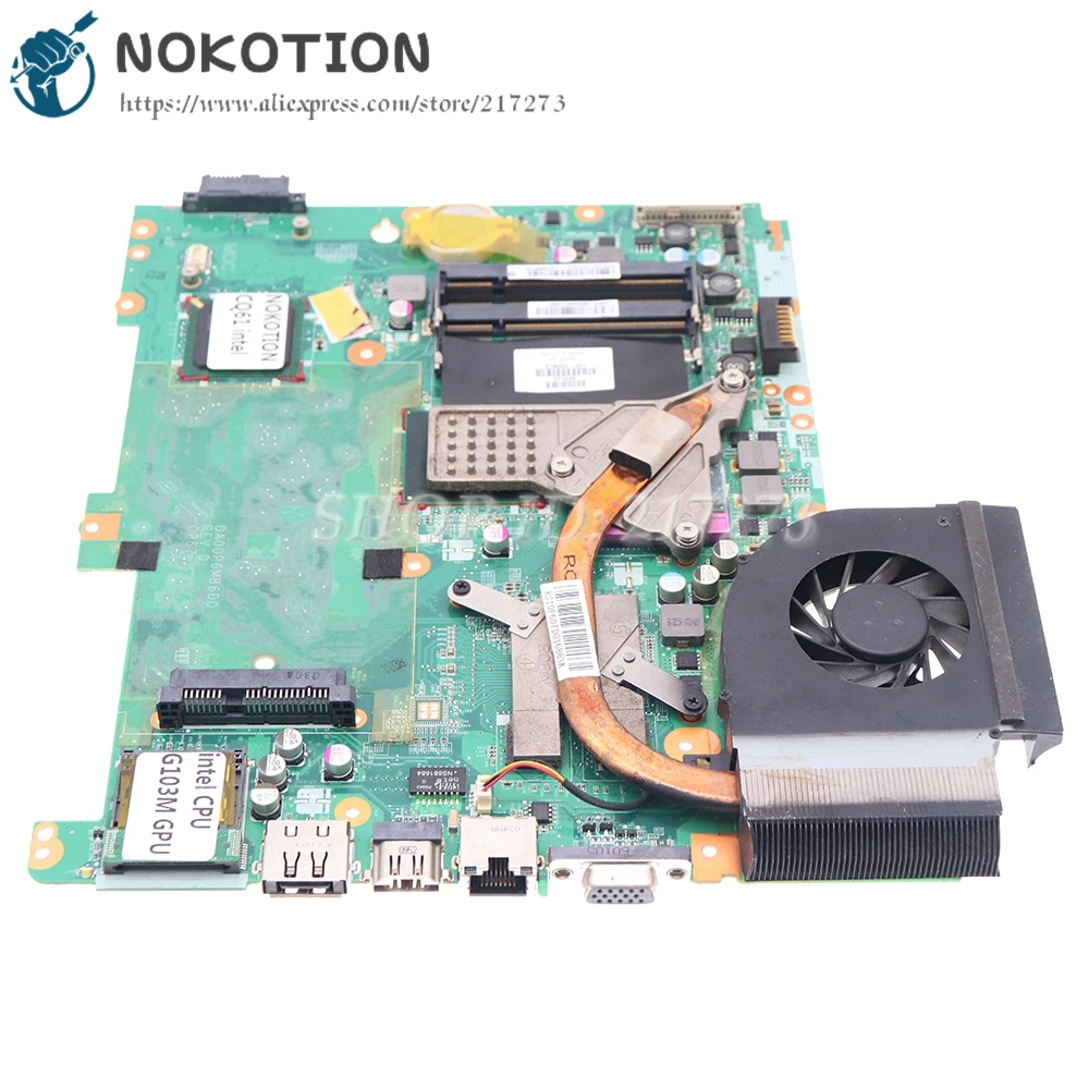 Материнская плата NOKOTION 577067-001 DA00P8MB6D1 для ноутбука HP CQ61 HD4300 + CPUHeatsink вместо 578000-001