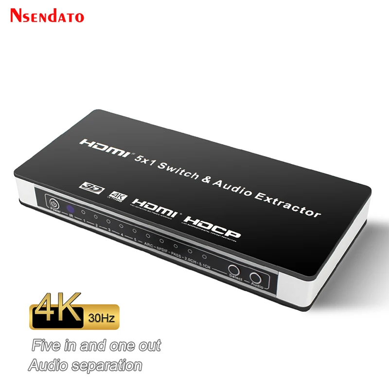 Переключатель HDMI 5x1, 4K x 2K 3D ARC R/L, 1,4 в Переключатель HDMI 5x1, 4K x 2K 3D ARC R/L, 1,4 в