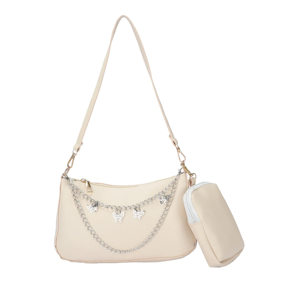 

Women PU Leather Shoulder Bag Lady Mini Purse Composite Messenger Bags Casual Butterfly Chain Handbags for Shopping