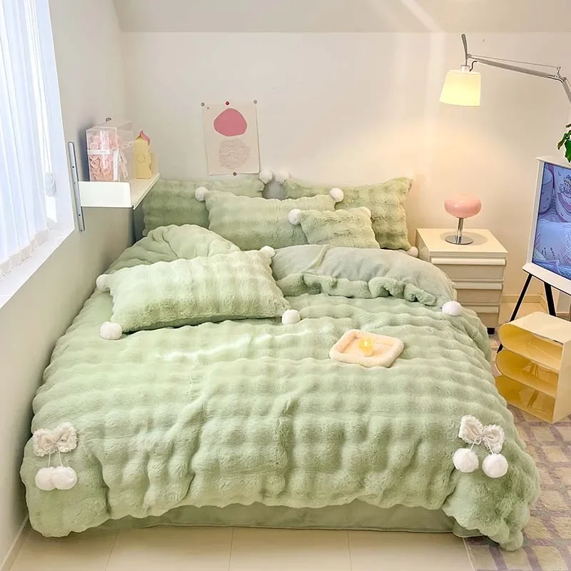 Тосканский комплект постельного белья из искусственного меха теплый пушистый