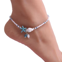huitan hot sale summer anklets bracelet for women boho beach ankle foot accessories exquisite girls gift see star charm jewelry