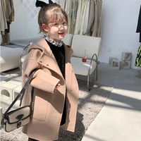 girls coat jacket cotton%c2%a0outwear overcoat 2022 hooded warm thicken plus velvet winter autumn teenager childrens clothing