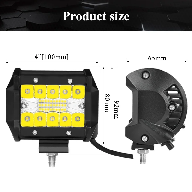 ВИЗОРАК 4-дюймовый потопный мотоциклетный светодиодный рабочий фонарь для внедорожника, велосипеда, автомобиля 4x4 4wd, пикапа, грузовика, внедорожника, джипа, Форда, Хаммера, грузовика.