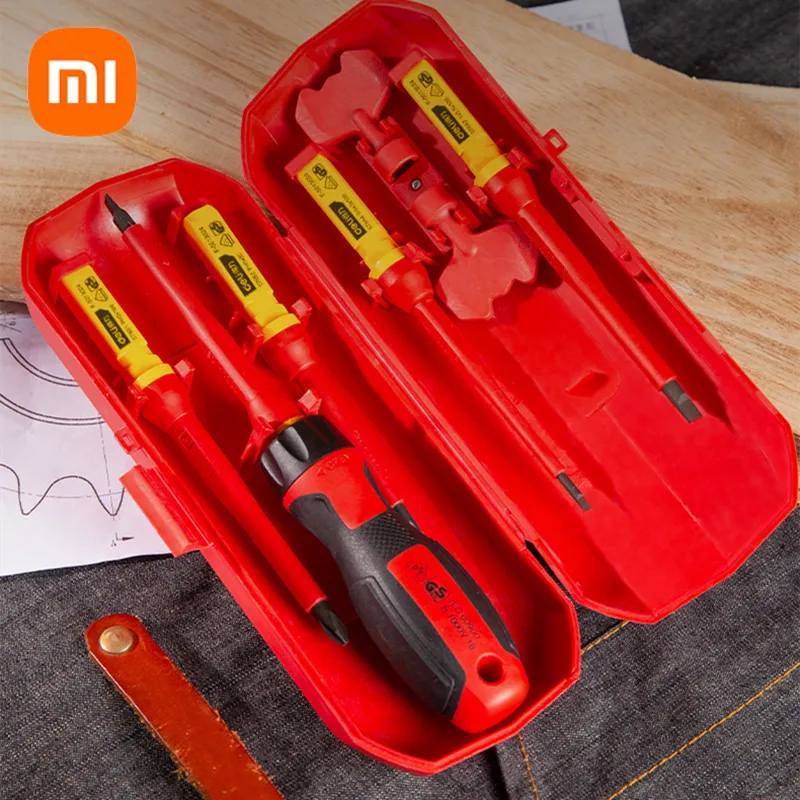 

Xiaomi 7pcs Screwdriver 1000V Insulated Screwdrivers Set with Magnetic Slotted Phillips Bits Screw Driver Electrician Hand Tools