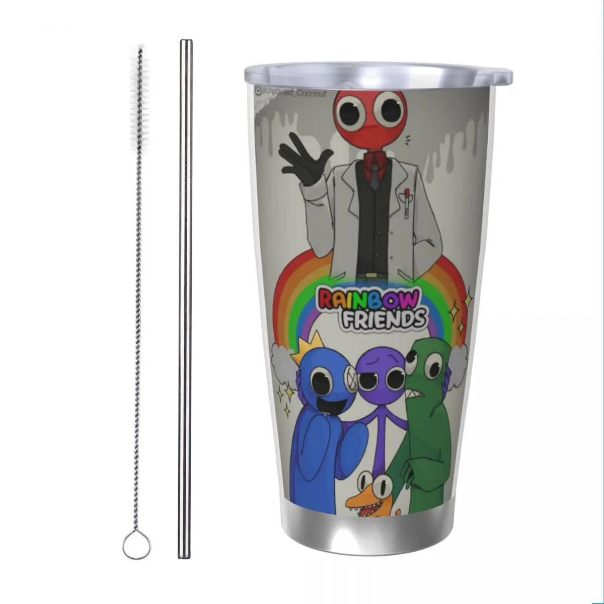 Rainbow Friends 20 унций изолированная термокофейная автомобильная чашка из нержавеющей