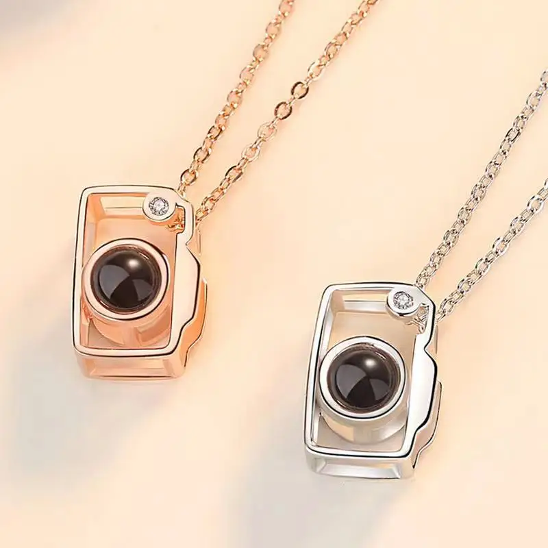 S925 Silver Camera Pendant Custom Photo Projection Necklace For Women Girlfriend Gifts 2022 Hot Trendy Creative Romantic Jewelry