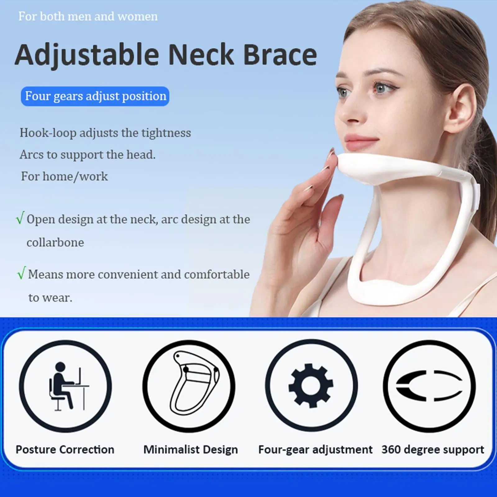 

Neck Support Adjustable Design Spine Pressure Pain Relief Prevent Cervical Spondylosis Neck Support For Neck Spine Braces C G9I0